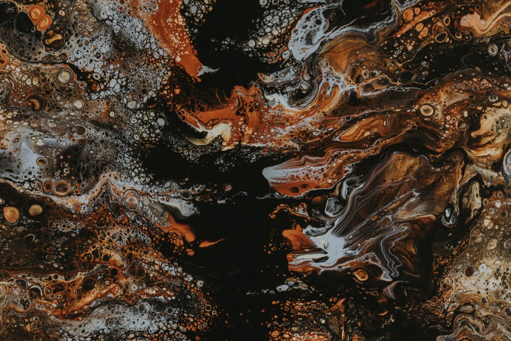 Stunning Brown Abstract Wallpaper with Fluid Art and Bubbles - 6000x4000
