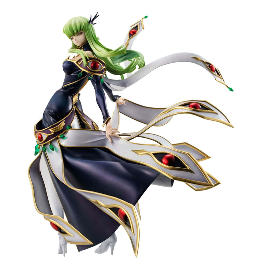 Elegant C.C. 3D Render Wallpaper - Code Geass Black & White Design