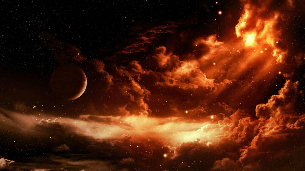 Stunning Celestial Scene: Dramatic Clouds & Stars HD Wallpaper