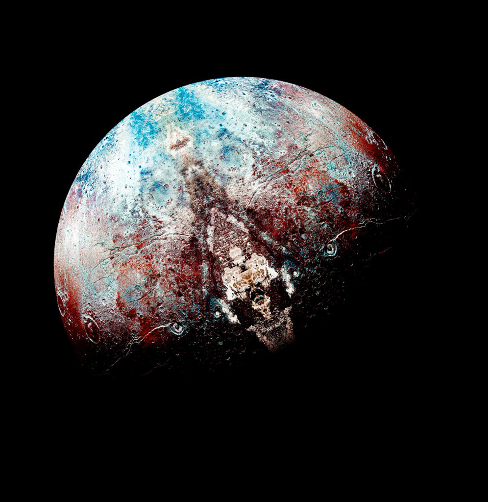 Celestial Planet Wallpaper: Rugged Sphere with Vibrant Colors