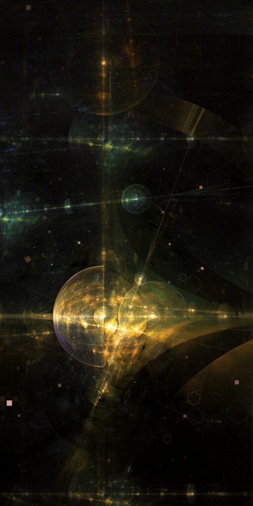 Abstract Celestial Wallpaper with Glowing Orb - 1920x3842