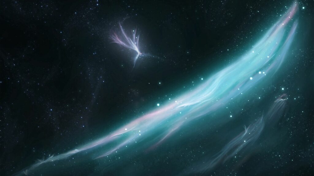 Celestial Wallpaper: Luminous Nebulae & Stars in Cosmic Background