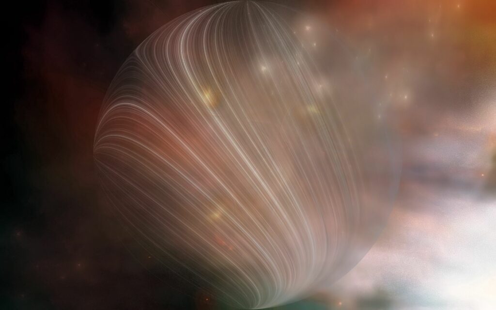 Mesmerizing Celestial Wallpaper: Glowing Planet & Ethereal Background