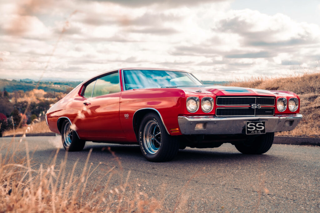 Chevrolet Chevelle SS 454 Wallpaper: Classic Muscle Car in Red