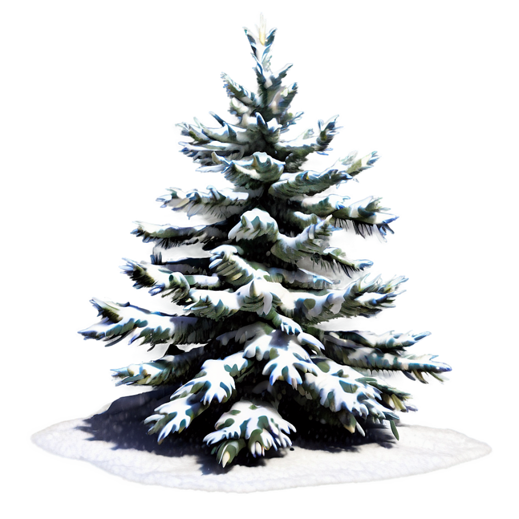 Elegant Christmas Tree Amidst Serene Snowy Background Wallpaper