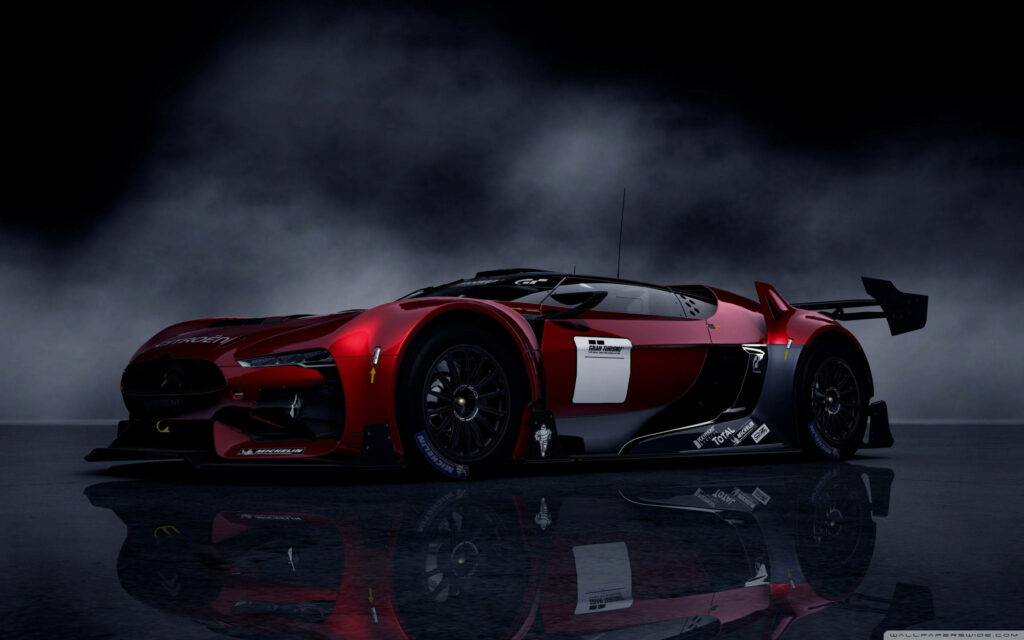 Blazing Red Citroën GT Wallpaper: High-Performance Automotive Art