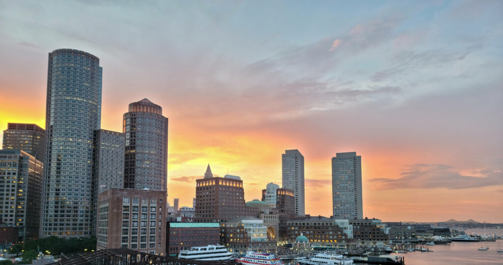 Stunning Cityscape Sunset Wallpaper with Modern Architecture