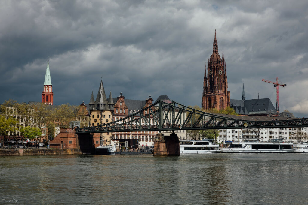 Scenic Cityscape Wallpaper: Historic Bridge & River View