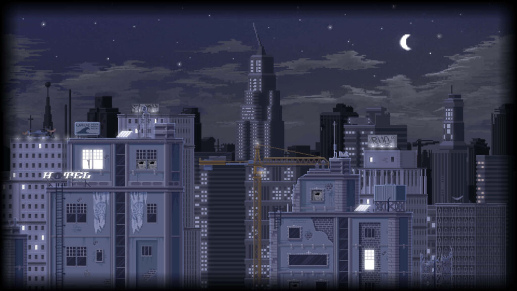 Stunning Cityscape Art Wallpaper: Serene Nighttime View & Starry Sky