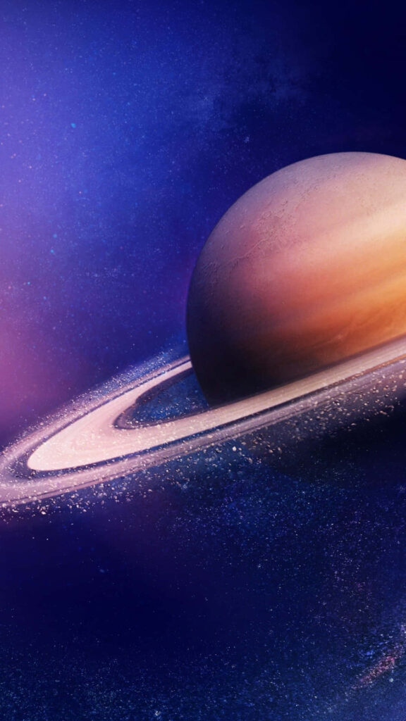 Stunning Close-Up of Saturn: Vibrant Ringed Planet Wallpaper