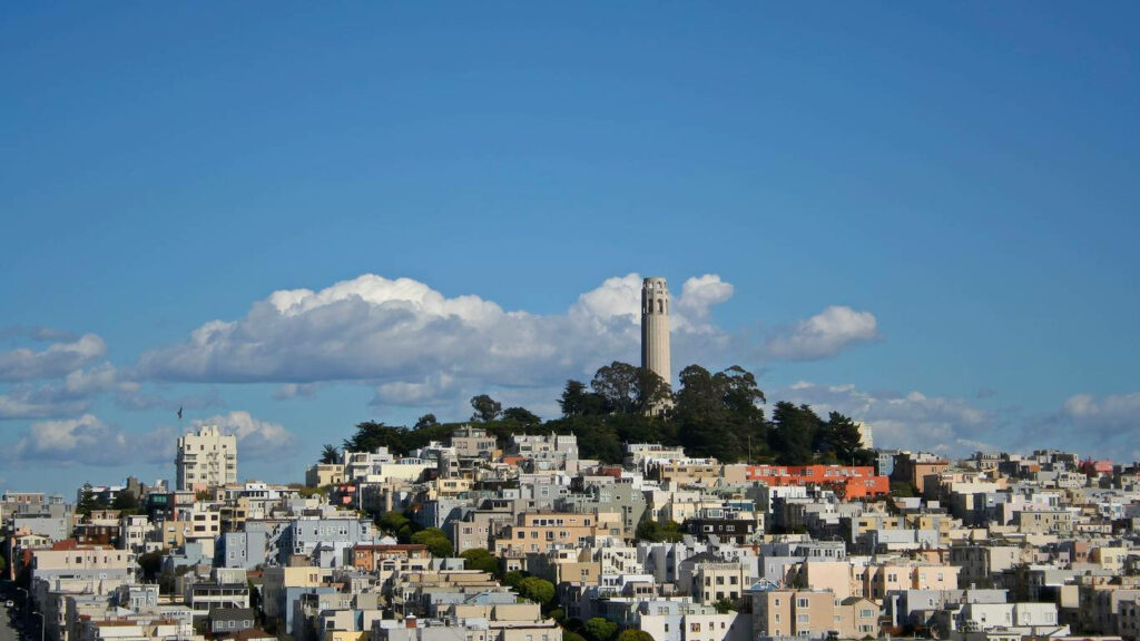 Stunning Coit Tower Wallpaper: Iconic San Francisco Sky & Cityscape