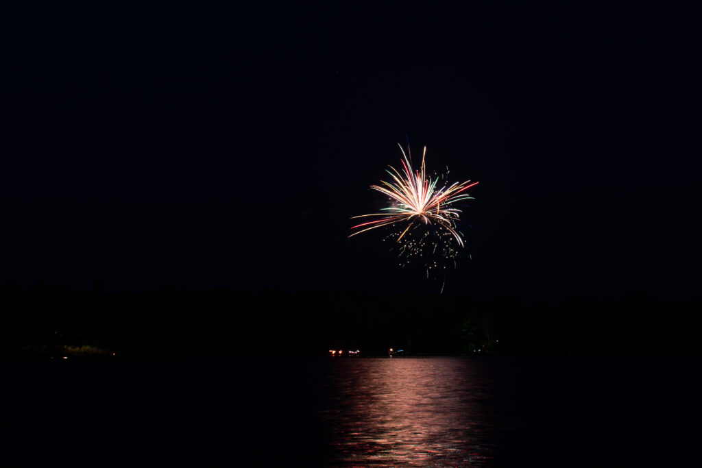 Colorful Fireworks Wallpaper: Spectacular Night Sky Reflection