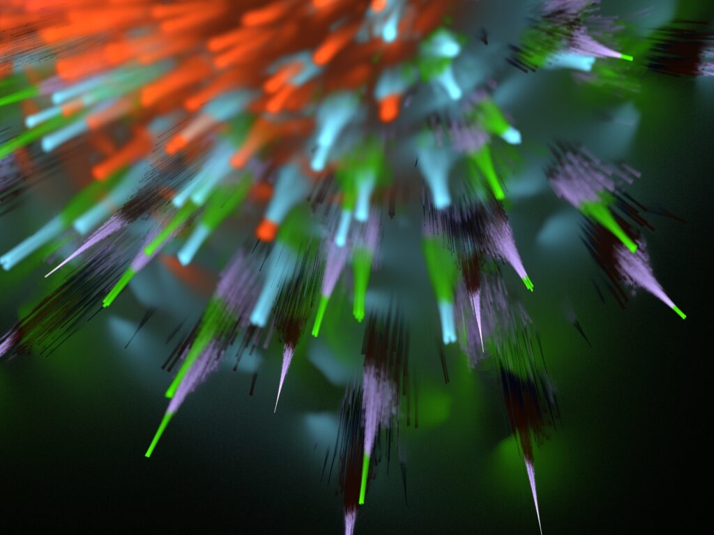 Vibrant Fractal Wallpaper: Colorful Rays in 4000x3000 Background