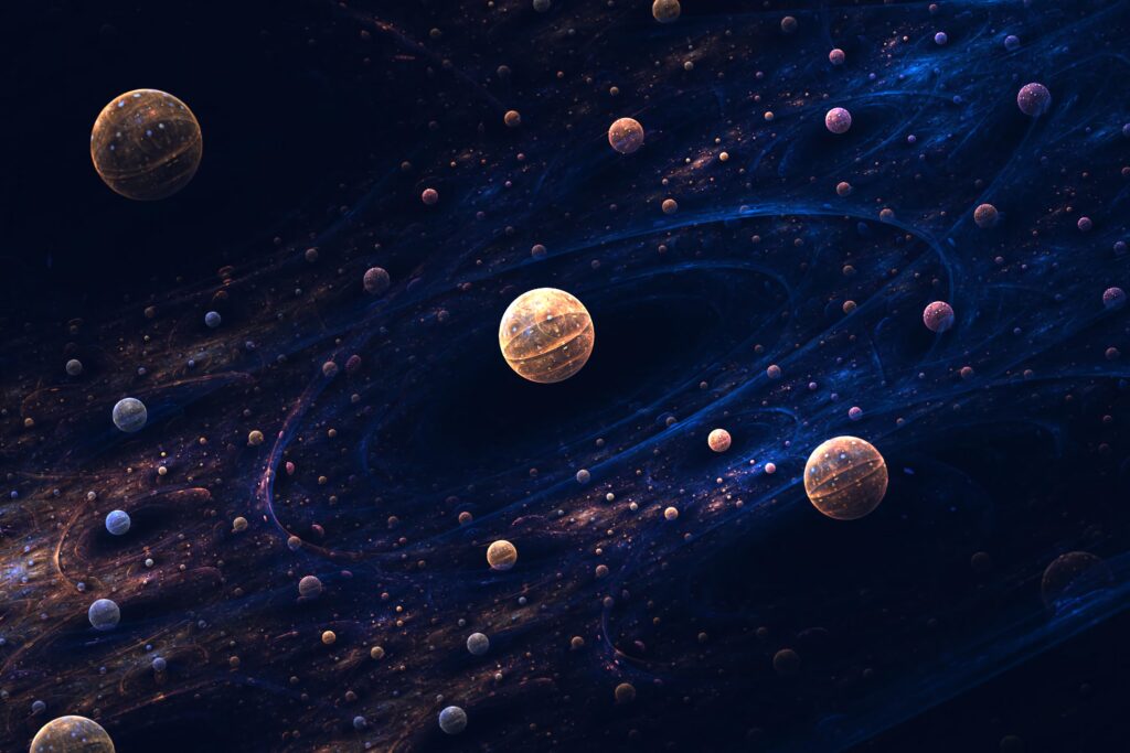 Cosmic Abstract Fractal Wallpaper 3000x2000 - Ethereal Sphere Design