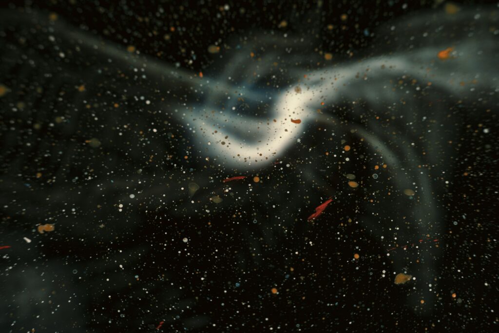 Mesmerizing Macro Wallpaper: Abstract Cosmic Paint Spots on Dark Background