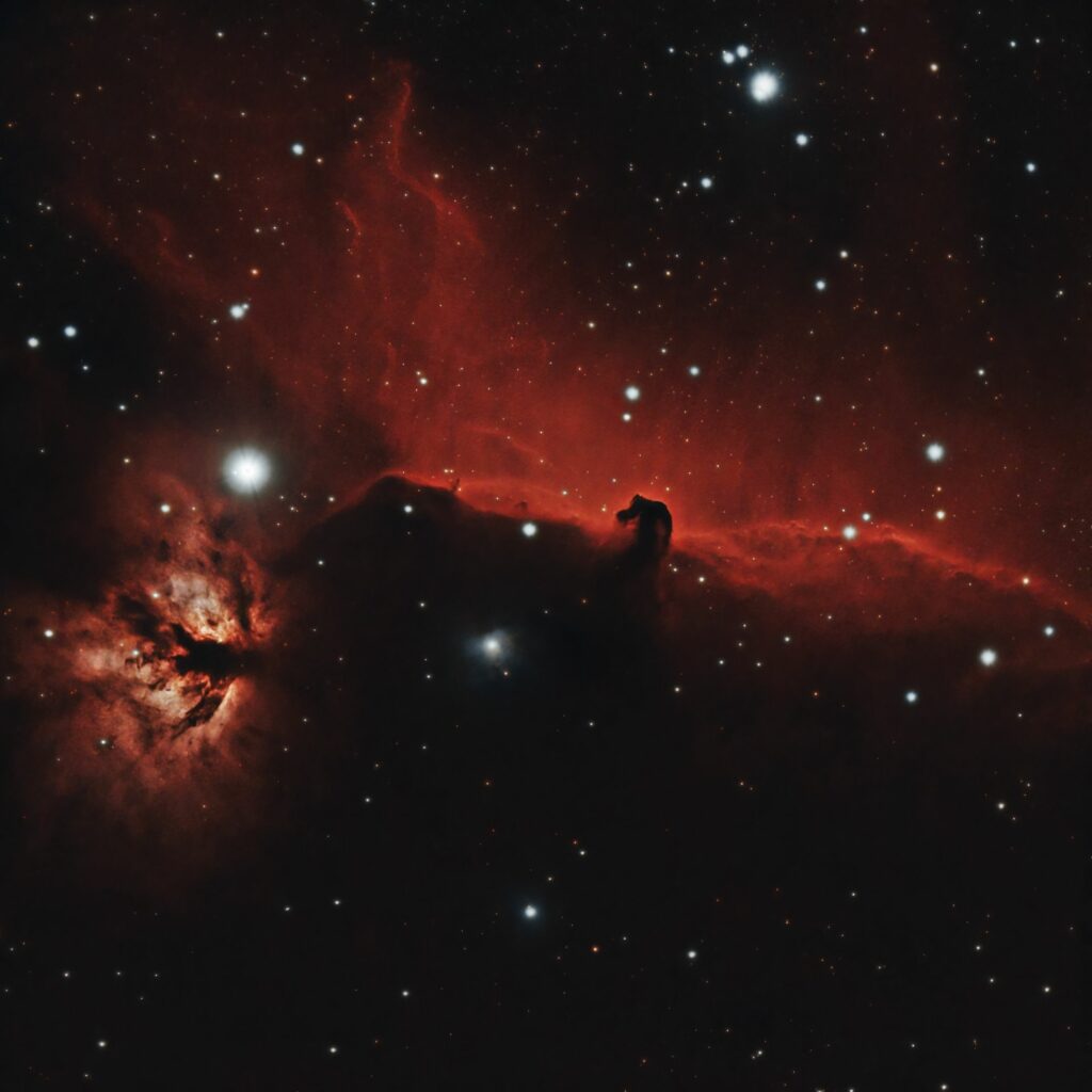Stunning Cosmic Nebula Wallpaper: Red-Hued Galaxy Scene