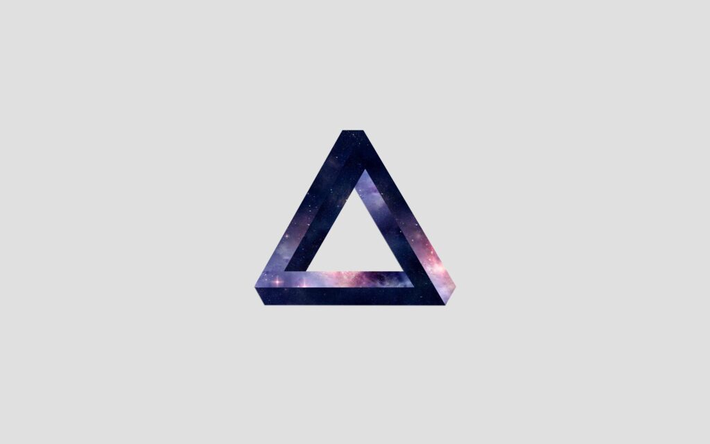 Stunning Cosmic Triangle Wallpaper on Minimal Gray Background