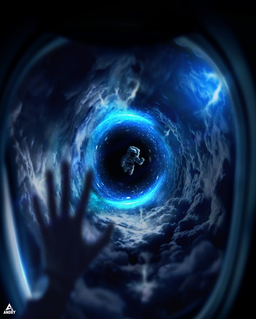 Astronaut in Cosmic Vortex: Stunning Space Wallpaper Background