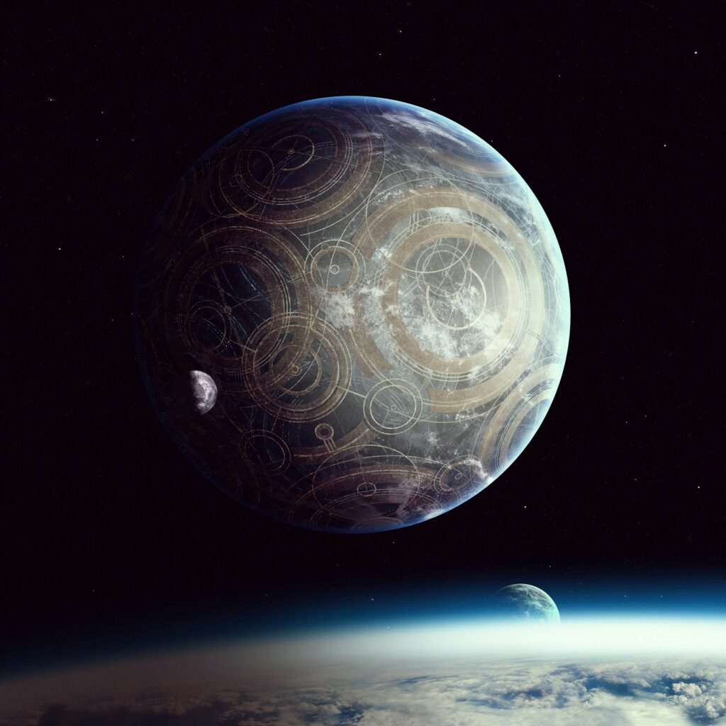 Stunning Cosmic Wallpaper: Planet with Intricate Patterns in Deep Space