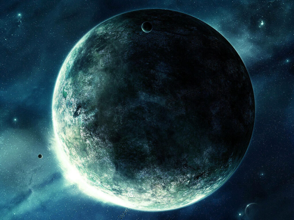 Stunning Cosmic Wallpaper: Dark Celestial Body & Star Dust