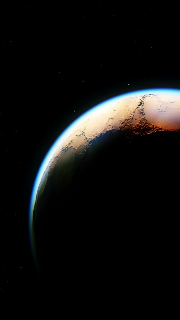 Stunning Cosmic Wallpaper: Distant Planet with Soft Glow & Textures