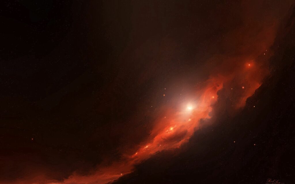 Stunning Cosmic Wallpaper: Dark & Light Gradient with Celestial Bodies