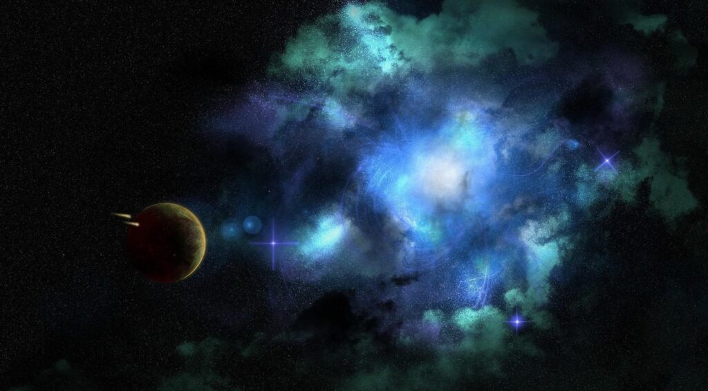 Stunning Cosmic Wallpaper: Glowing Nebula & Starry Universe Background