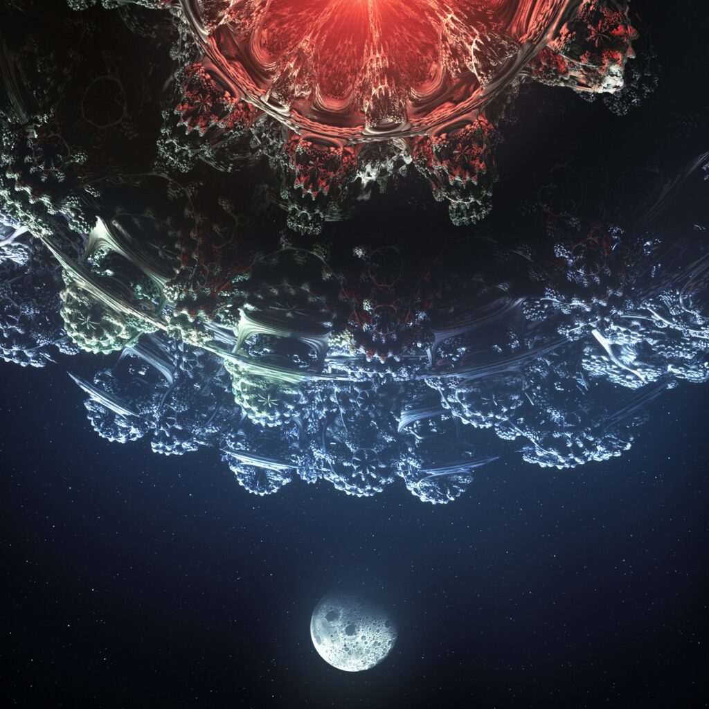 Vibrant Cosmic Wallpaper: Glowing Planetary Surface & Starry Sky