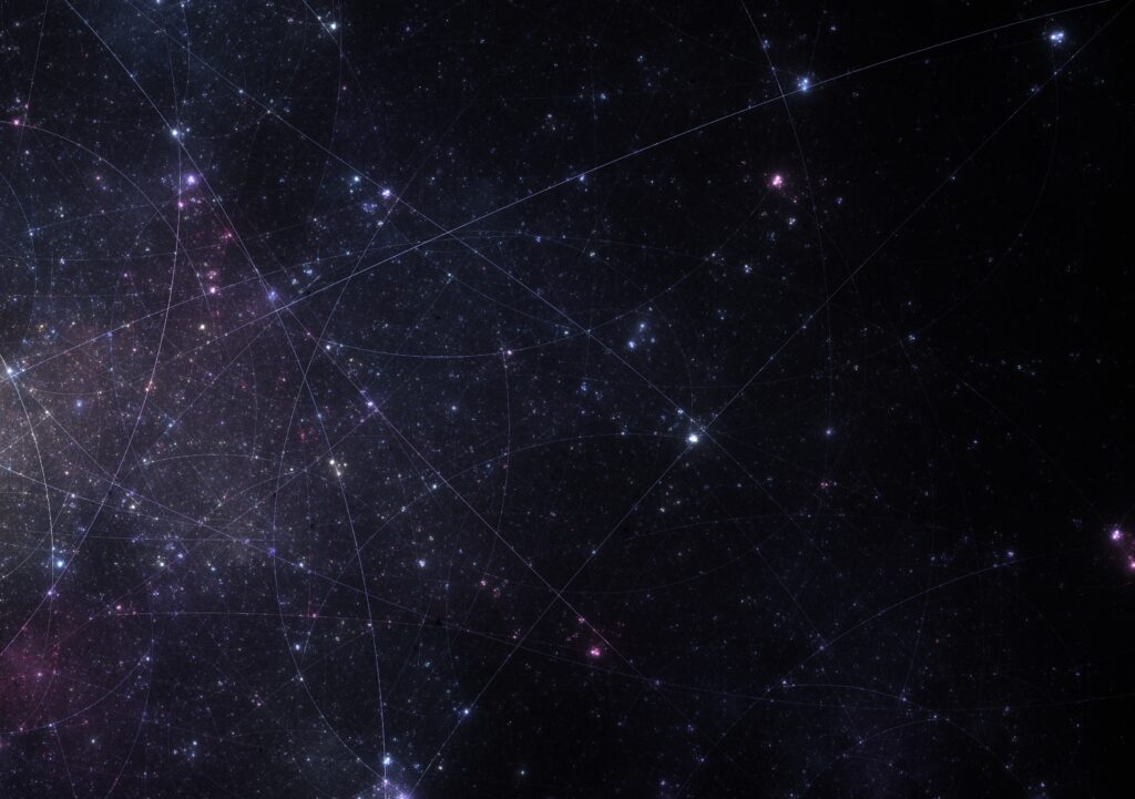 Cosmic Fractal Wallpaper: Intricate Stars & Ethereal Design