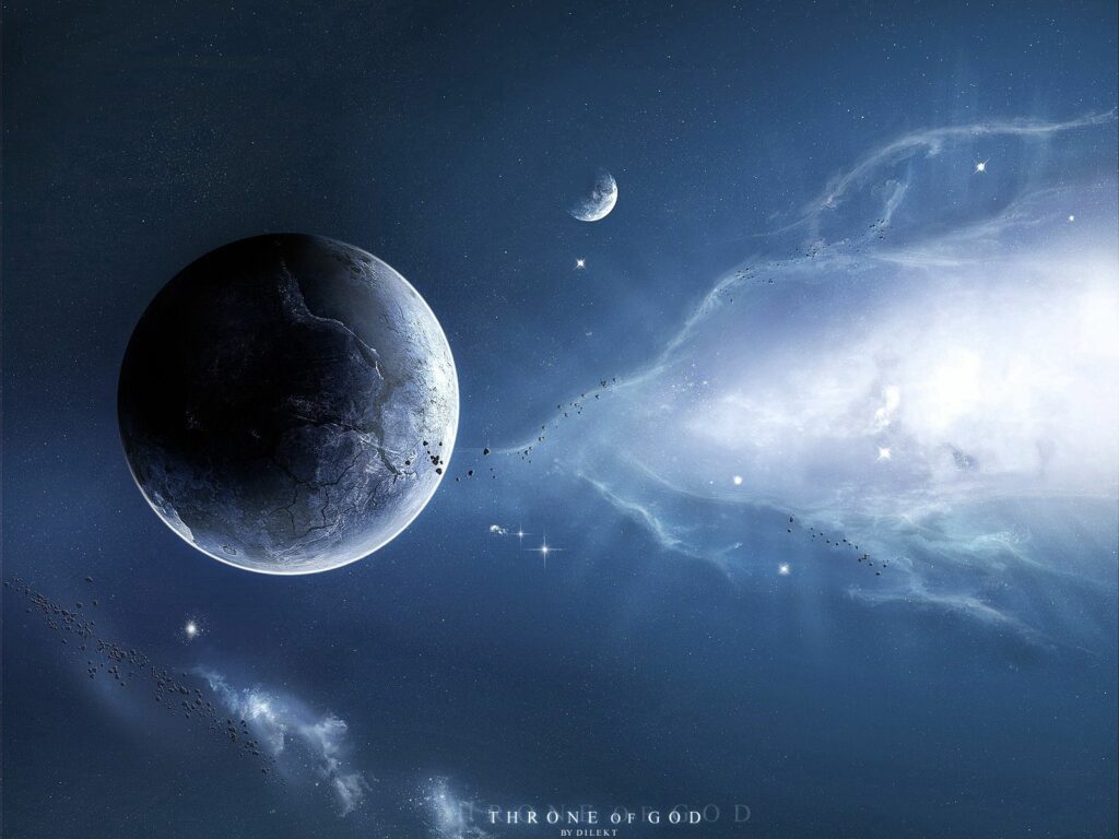 Stunning Cosmic Wallpaper: Luminous Earth & Radiant Stars