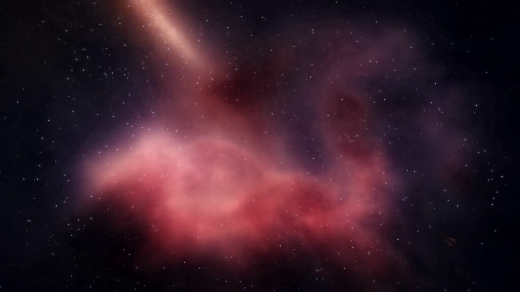 Stunning Reddish Nebula Wallpaper: Cosmic Scene with Stars