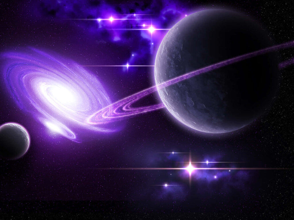 Stunning Saturn Wallpaper: Cosmic Scene with Rings & Stars