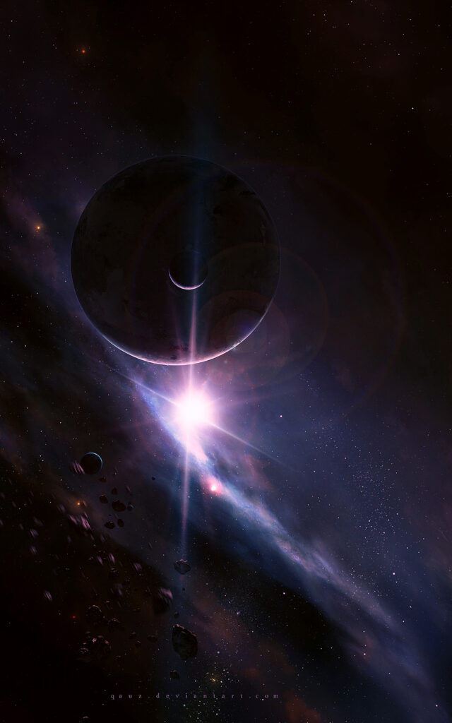 Vibrant Cosmic Wallpaper: Celestial Flash & Starry Depth