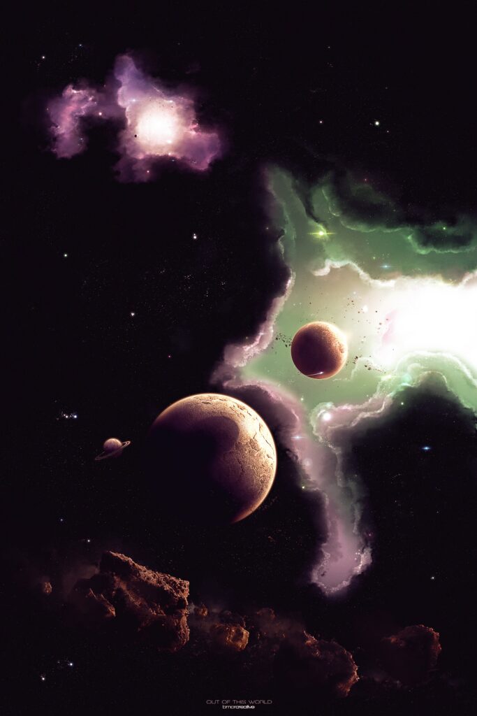 Vibrant Cosmic Wallpaper: Nebulas, Galaxies & Asteroids in Space