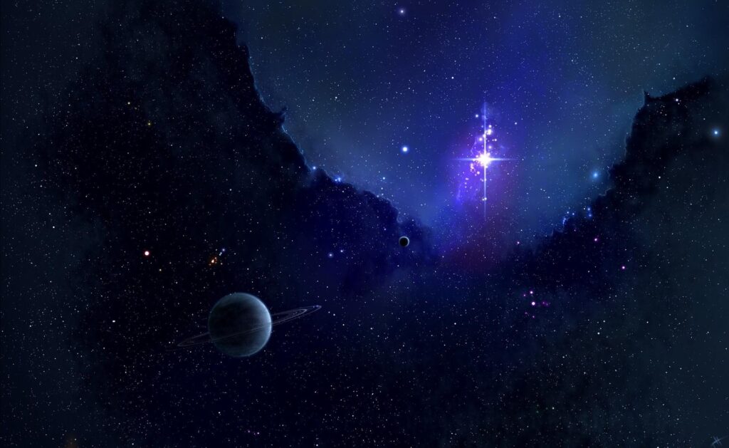 Stunning Cosmic Wallpaper: Vibrant Planets & Luminous Galaxies