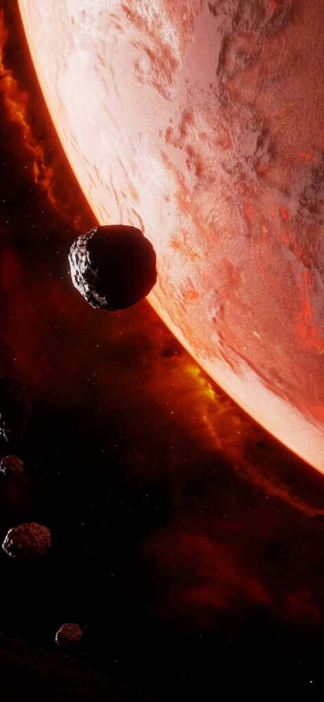 Stunning Cosmic Wallpaper for Samsung Note 10 Plus: Fiery Red Planet