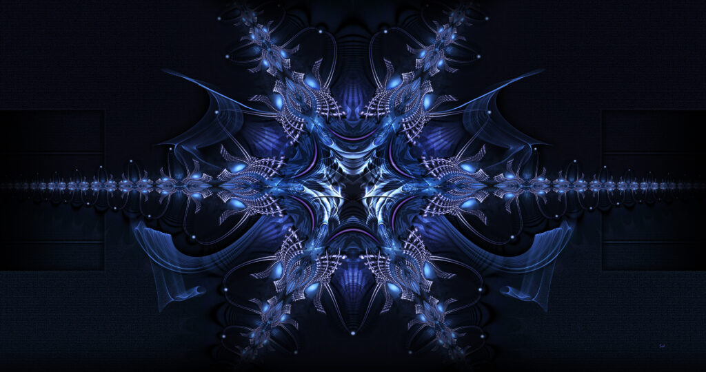 Stunning Dark Blue Fractal Wallpaper - Intricate Abstract Design