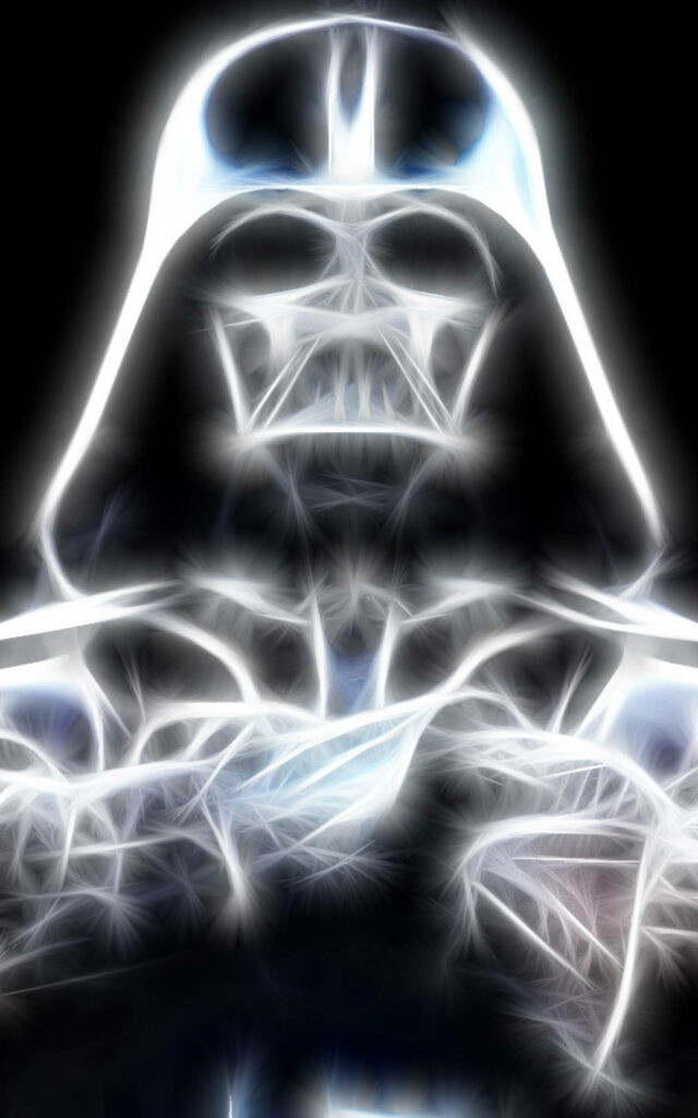 Glowing Darth Vader Wallpaper: Ethereal Abstract Design for Tablets