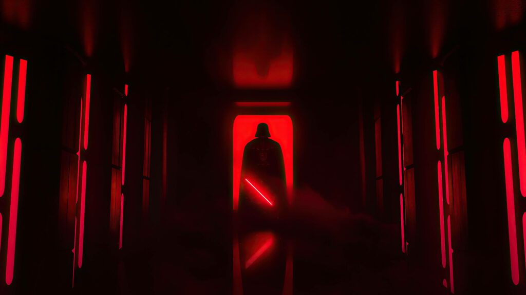 Stunning Darth Vader 4K Wallpaper: Ominous Red Lightsaber Background