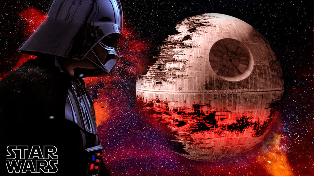 Stunning Darth Vader Wallpaper: Death Star & Cosmic Background