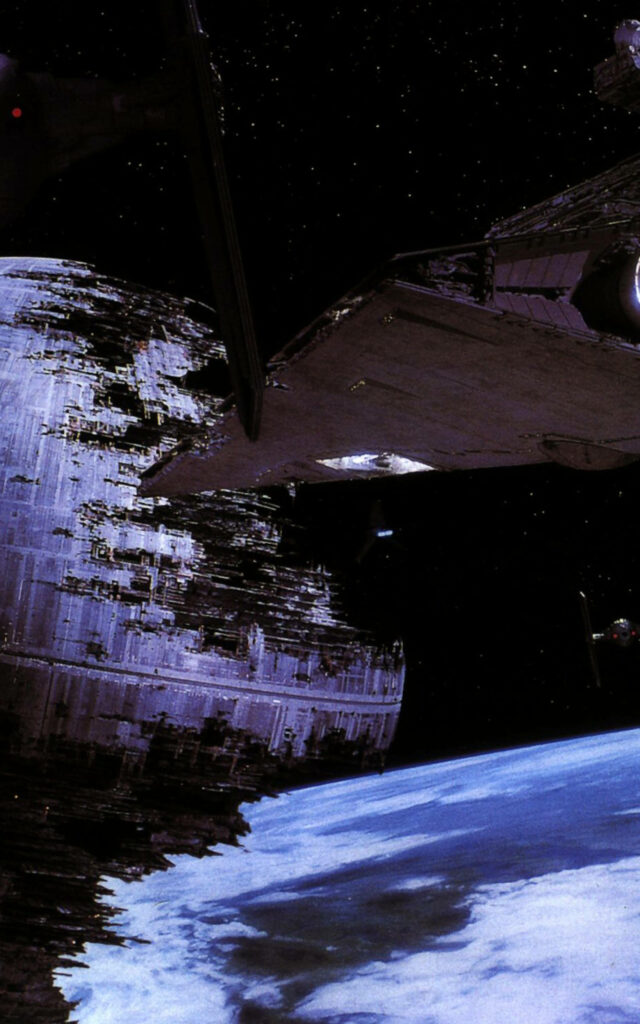 Stunning Death Star Wallpaper: Iconic Space Scene for Tablet Displays