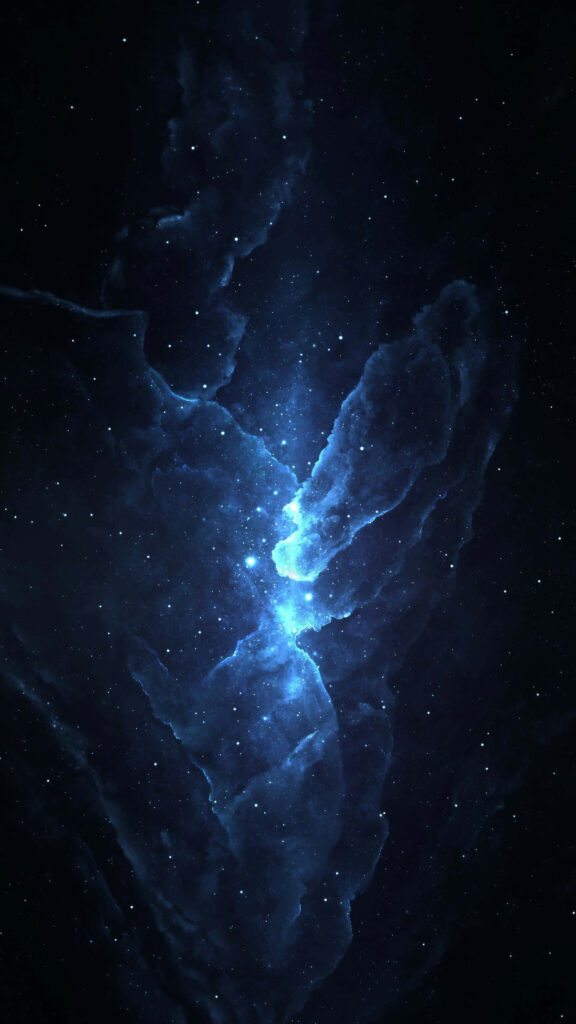 Cosmic Deep Blue Wallpaper: Ethereal Nebulas & Glowing Stars Background