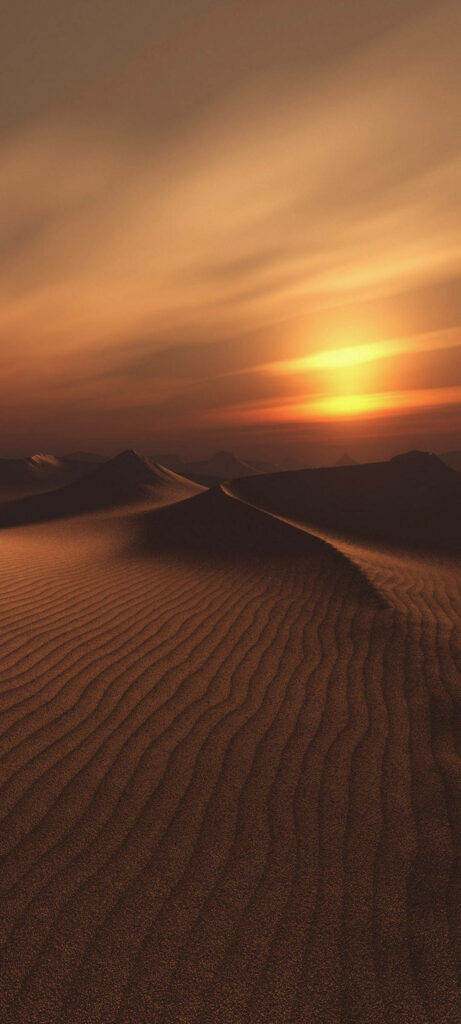 Serene Desert Sunset Wallpaper for Redmi Note 10 - Warm Hues