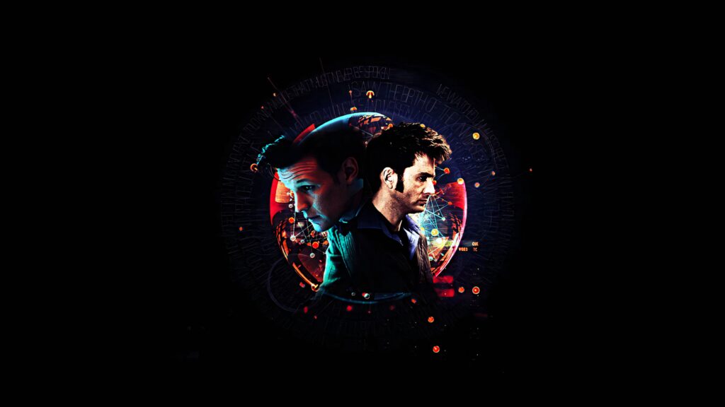 Doctor Who Wallpaper: Tenth & Eleventh Doctors in Cosmic Style