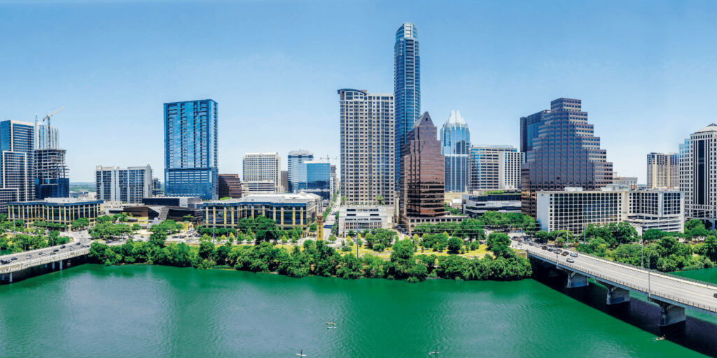 Downtown Austin Skyline Wallpaper: Modern Architecture & Riverfront Bliss