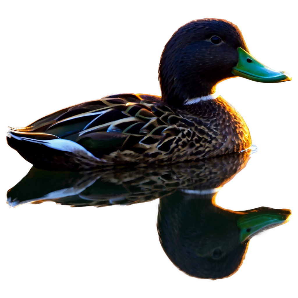 Serene Duck Silhouette Wallpaper against Stunning Sunset Background