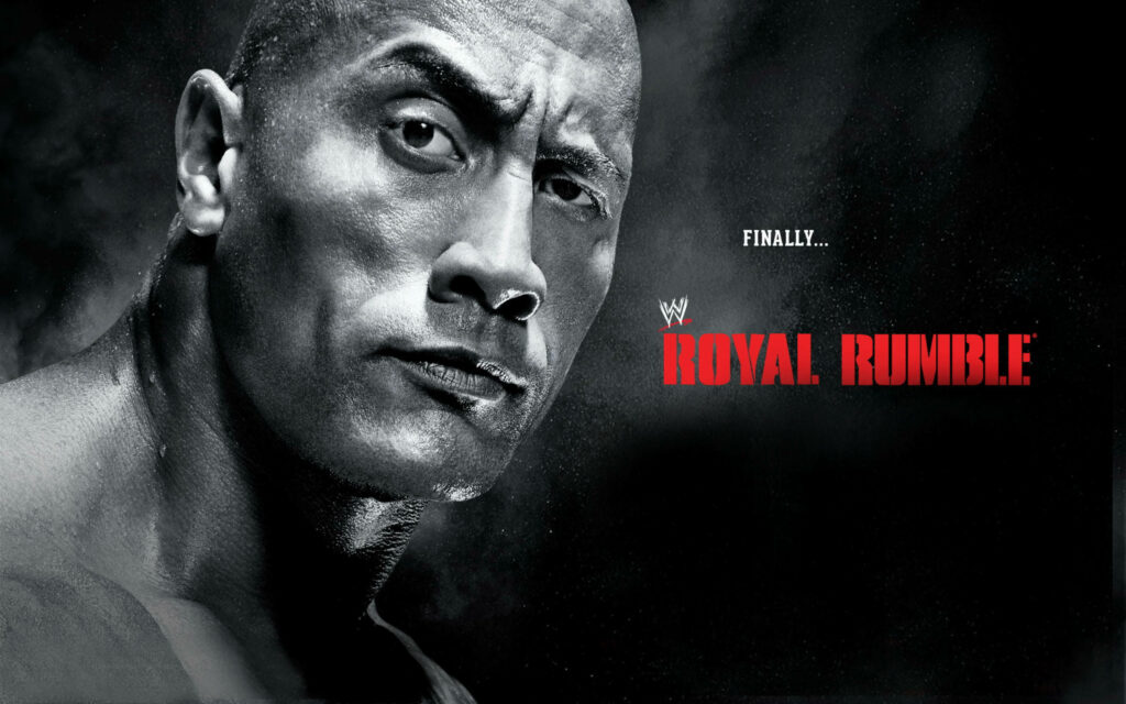 Dwayne Johnson Royal Rumble 2013 Wallpaper: Striking B&W Portrait