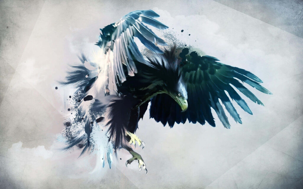 Stunning Eagle in Flight - Colorful Abstract Sky Wallpaper