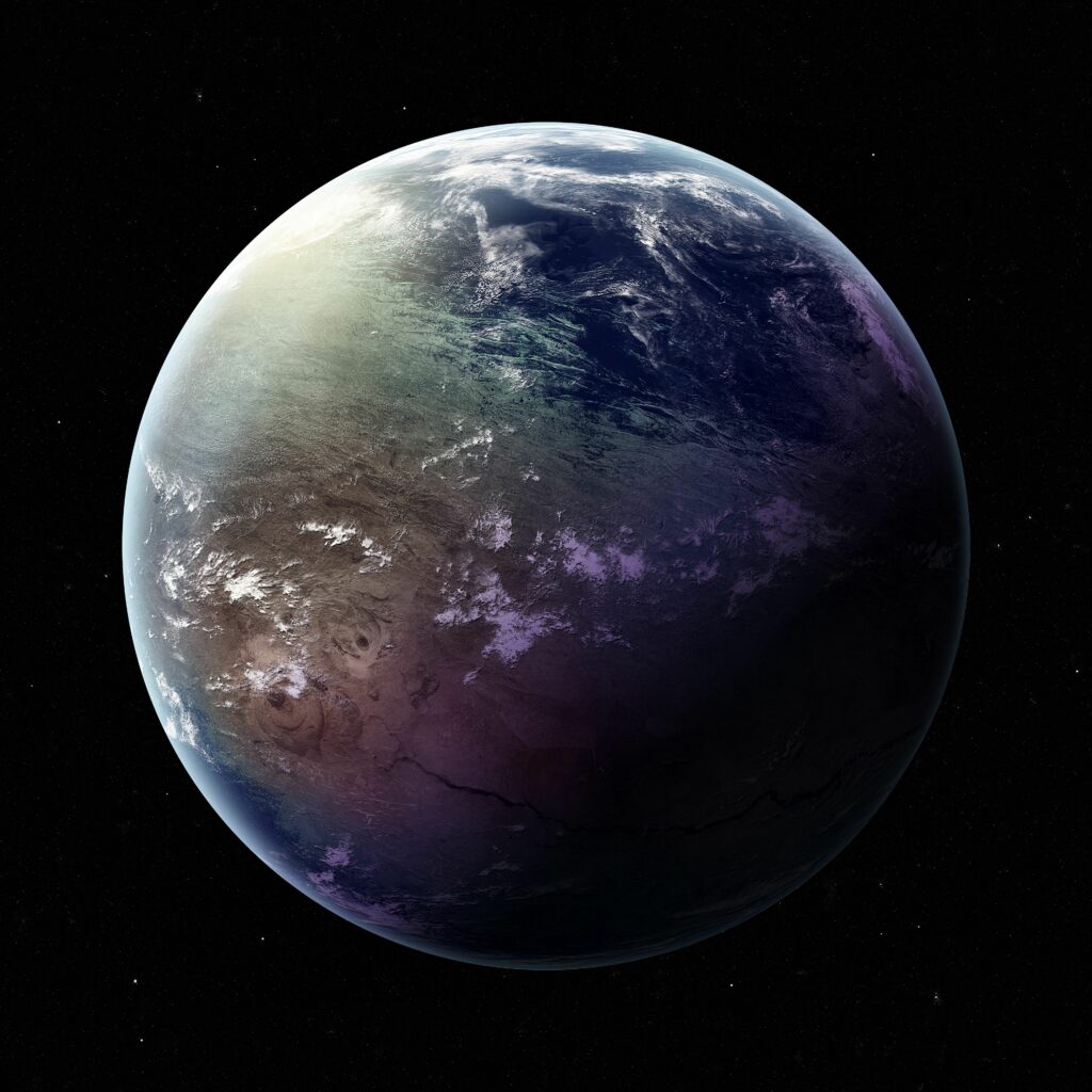 Celestial Planet Wallpaper: Stunning Earth-Like View in Starry Sky