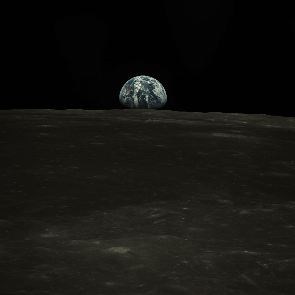 Stunning Earthrise from Moon - Cosmic Wallpaper Background